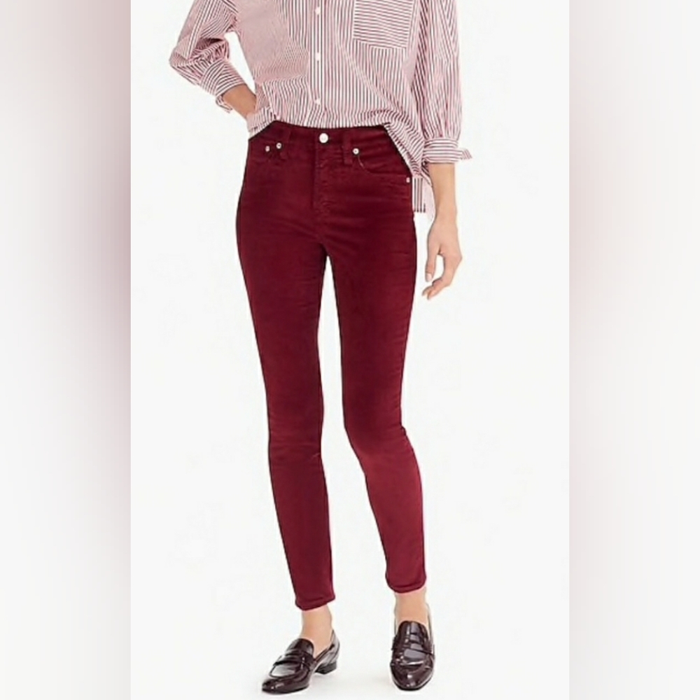 J.Crew velvet stretch burgundy pants size 25
